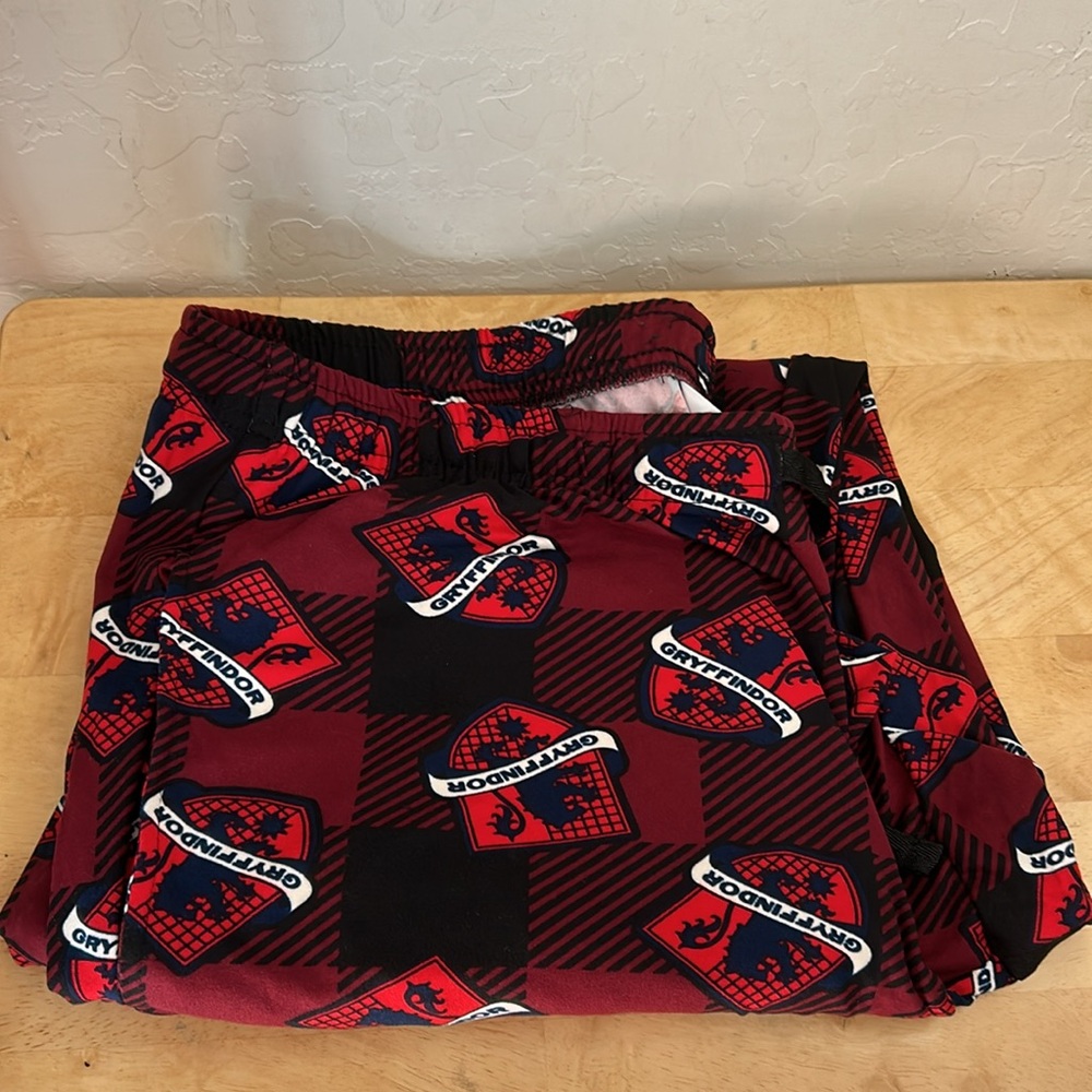 Harry Potter Plaid Gryffindor Allover Print Plus Size Pajama Pants